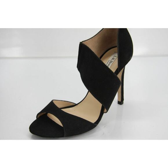 LK Bennett Black Suede Agnes Ankle Strap Sandals size 37 High Heels - Picture 5 of 10